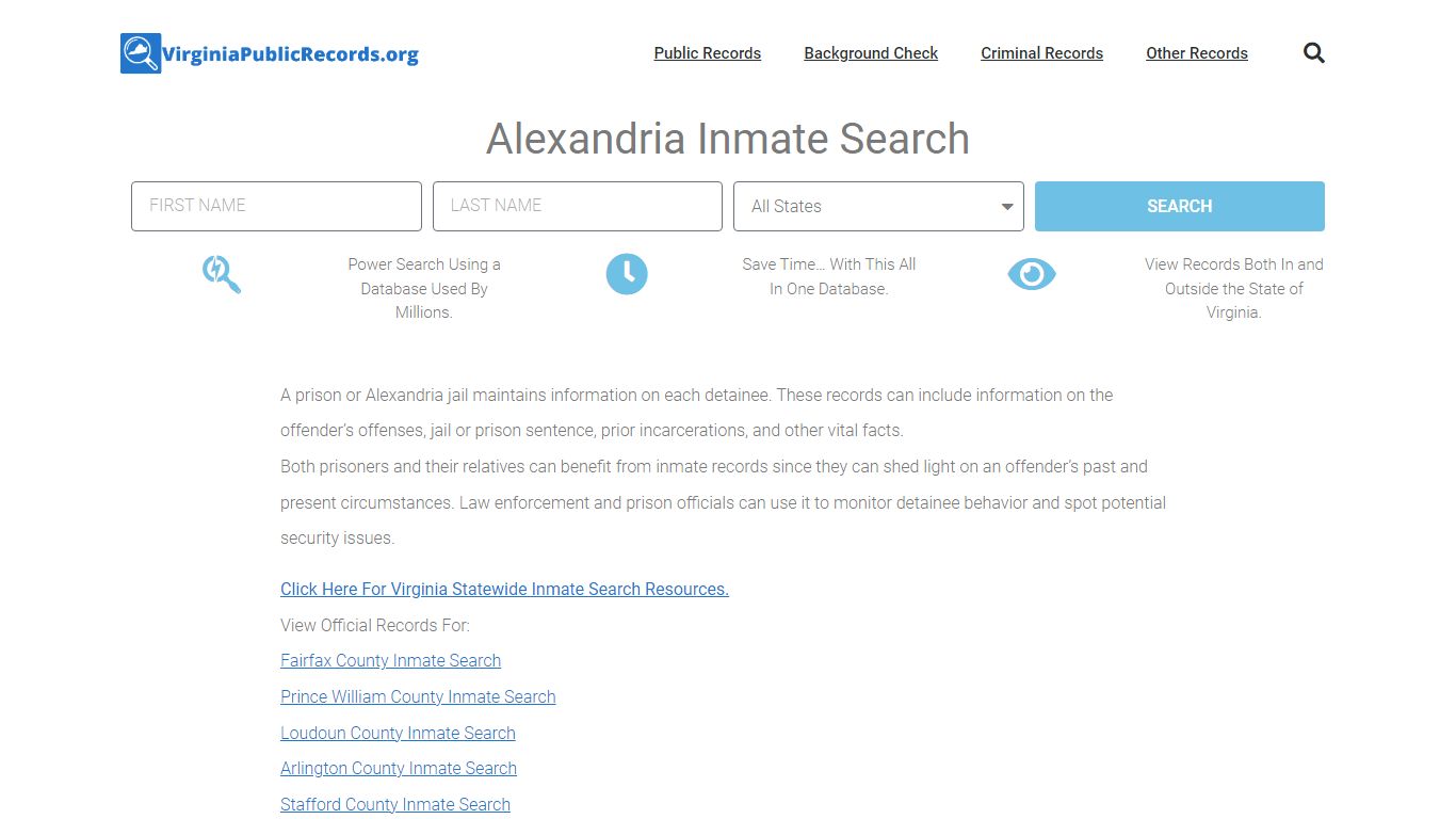 Alexandria Inmate Search - ACPD Current & Past Jail Records